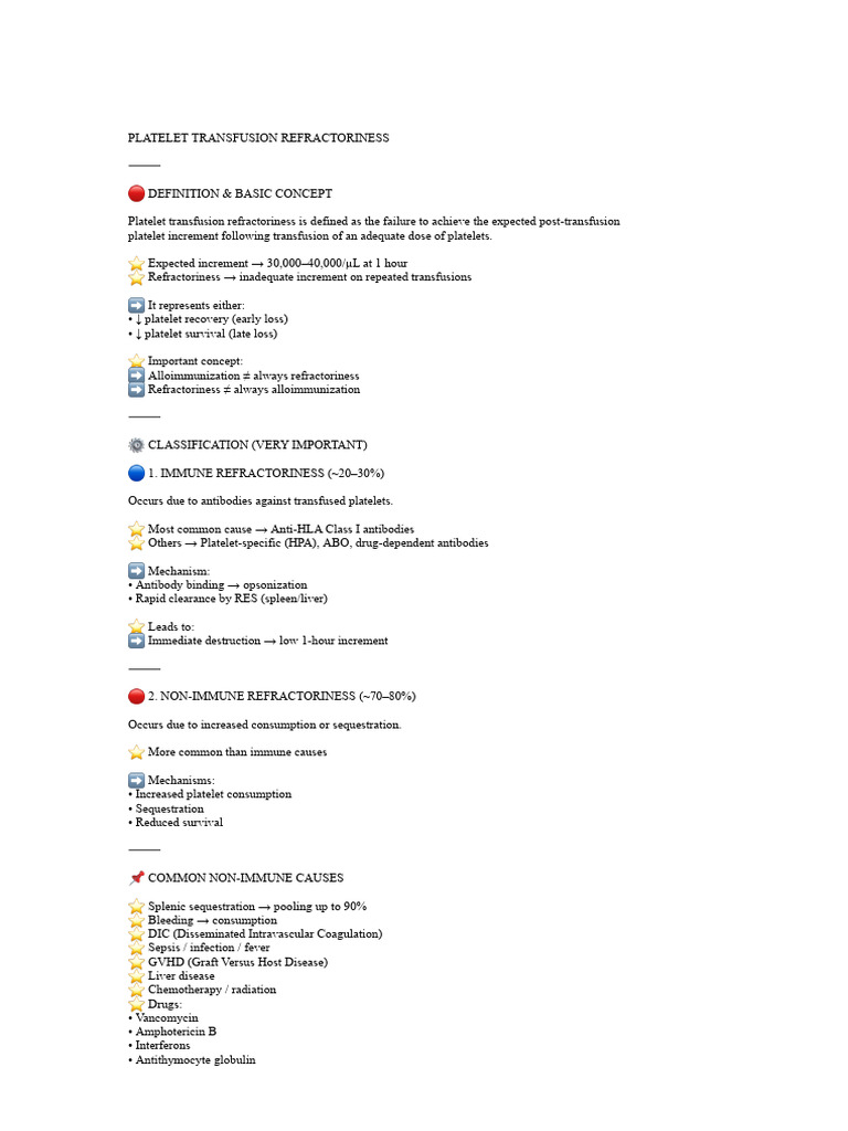Platelet Refractoriness MEDIUM FONT.docx | PDF | Platelet | Medical ...