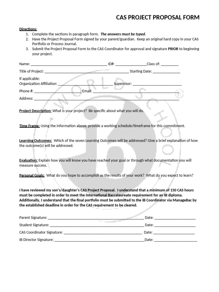 3 CAS Project Proposal Form | PDF