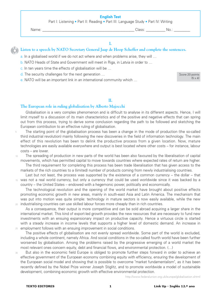 Link up 12 - 3 | PDF | Globalization | Economic Growth