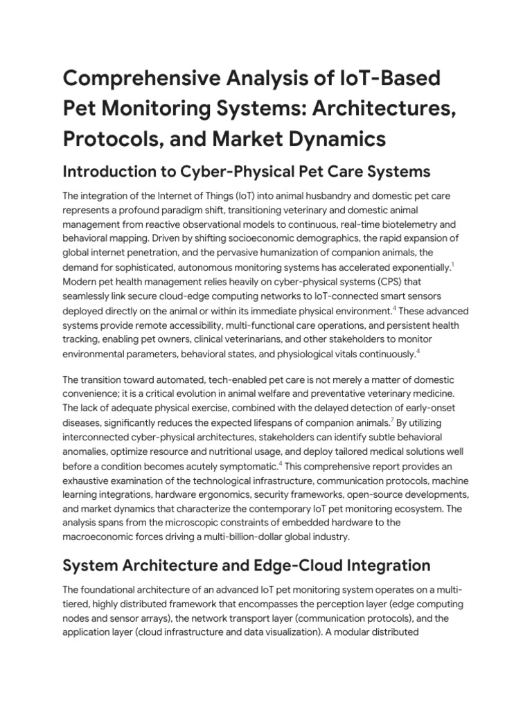 IoT Pet Monitoring System Research Outline | PDF | Transport Layer ...