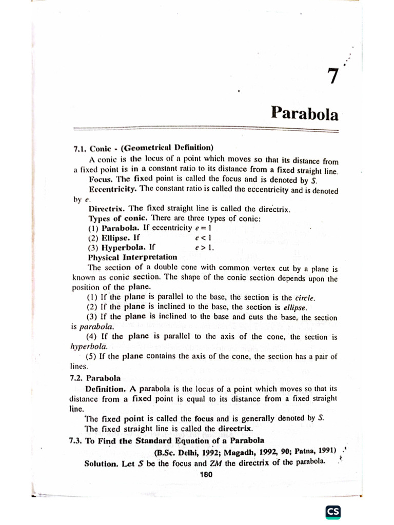 7. Parabola (Full Chapter) | PDF