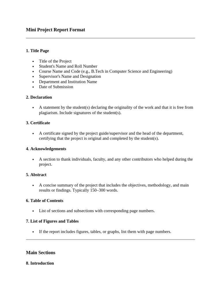 Mini Project Report Format | PDF | Computing