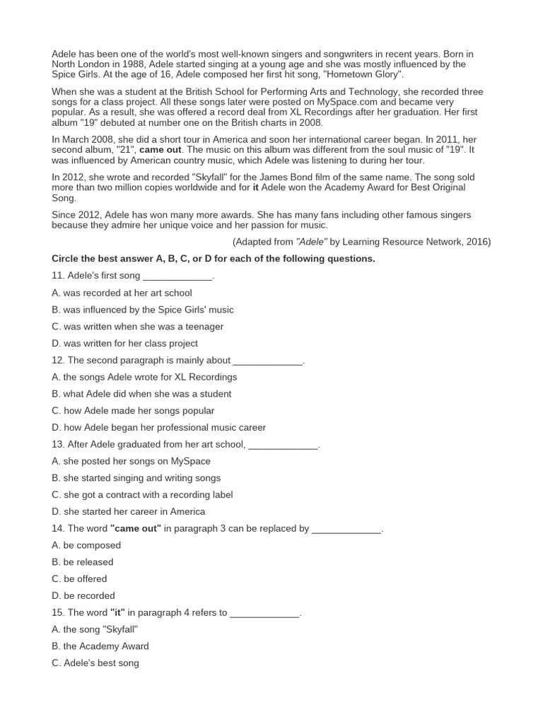10 Test Comprehension 01 | PDF