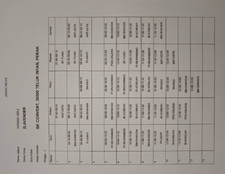Timetable | PDF