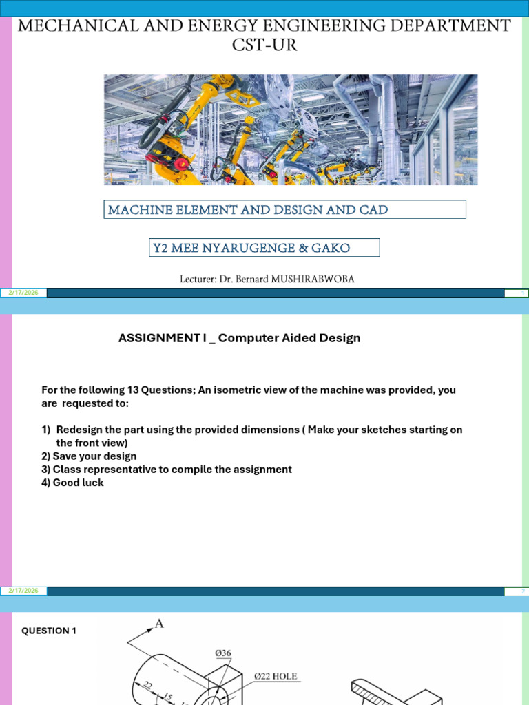 Machine Element and Design_ CAD Assignment 1 | PDF
