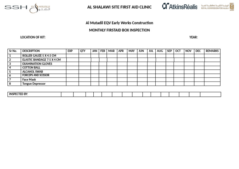 First Aid Box Check List Large | PDF
