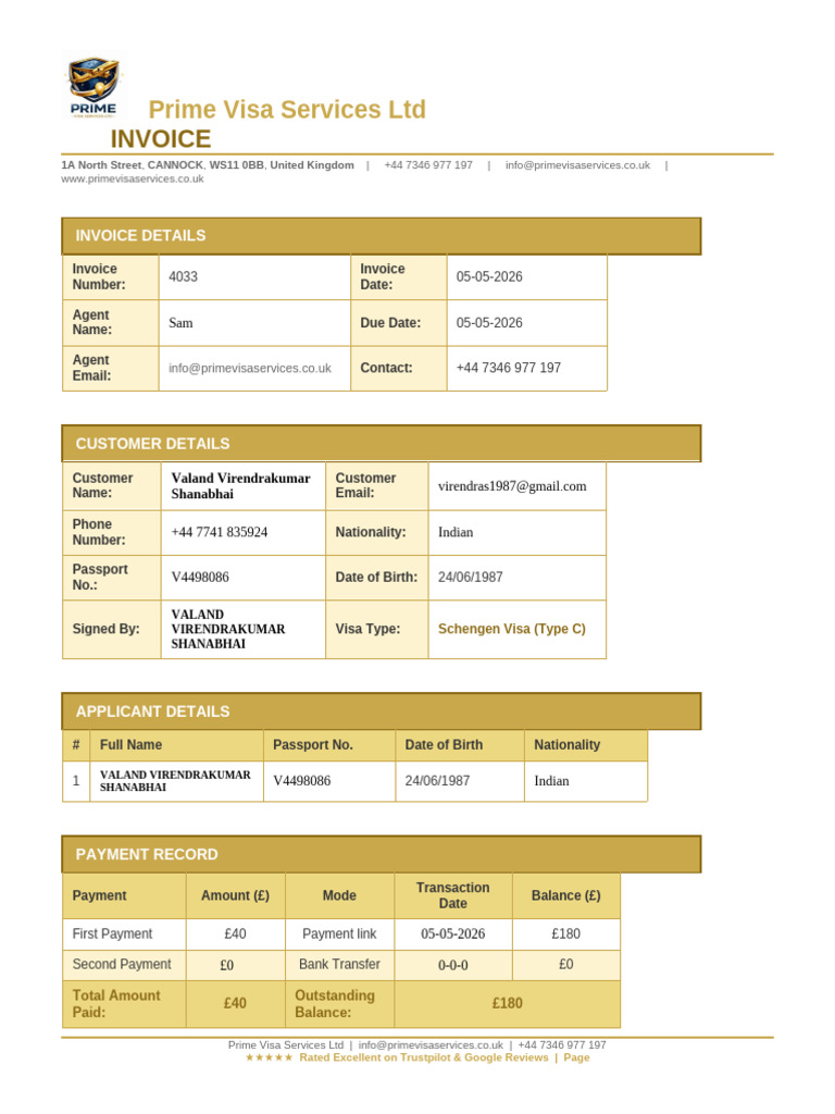 Armando 1st Invoice | PDF