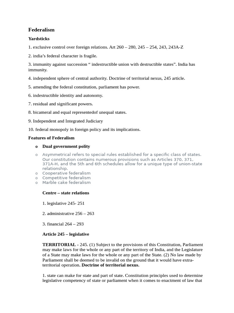 Federalism Notes[1] | PDF | Taxes | Prohibition