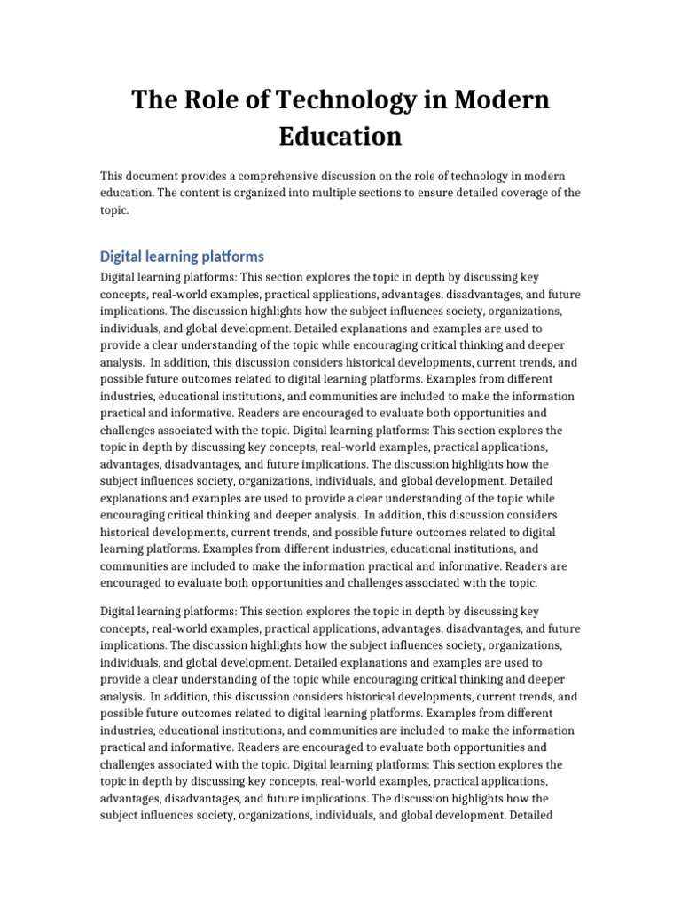 document_1_The_Role_of_Technology_in_Modern_Education | PDF | Critical ...