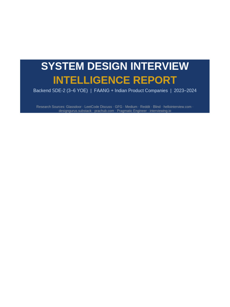 System Design Interview Intelligence Report | PDF | Computing