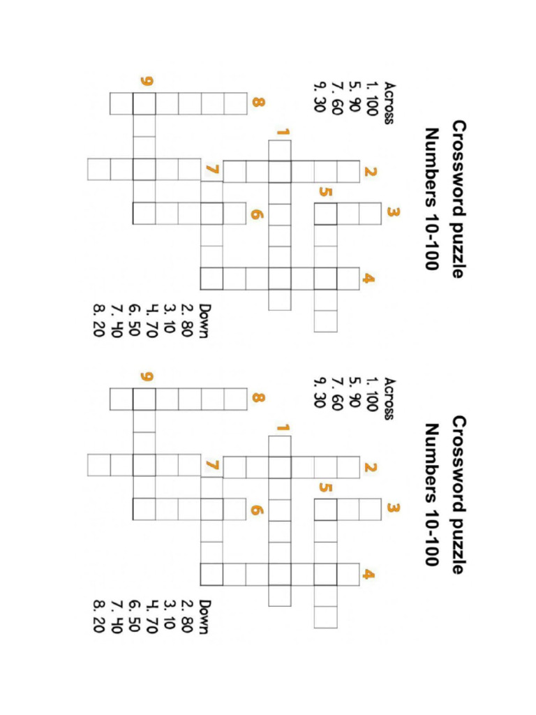 Numbers Crossword | PDF