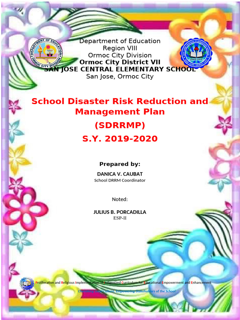 Sdrrm Plan 2019-2020 San Jose Central Elem. School for Printing | PDF