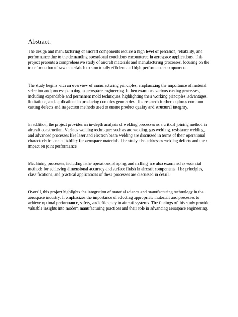 Daniel's Inernship Document | PDF | Casting | Physical Sciences