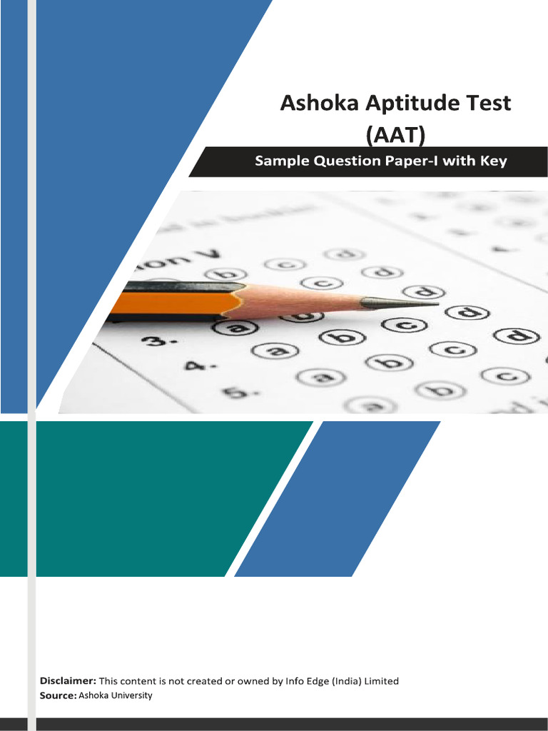 Ashoka Aptitiude Test Sample 1 | PDF