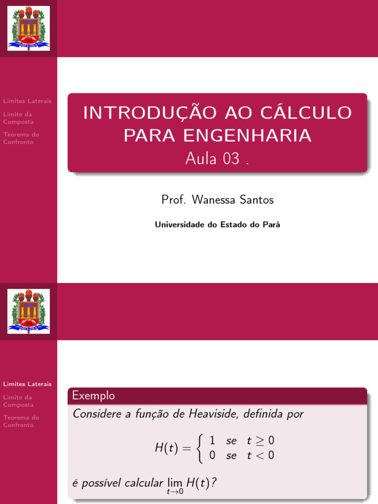 Apresentação - Aula 03 | PDF | Limite (Matemática) | Matemática