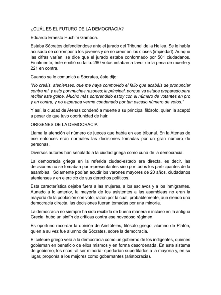 El Futuro de La Democracia | PDF | Democracia | Ideologías políticas