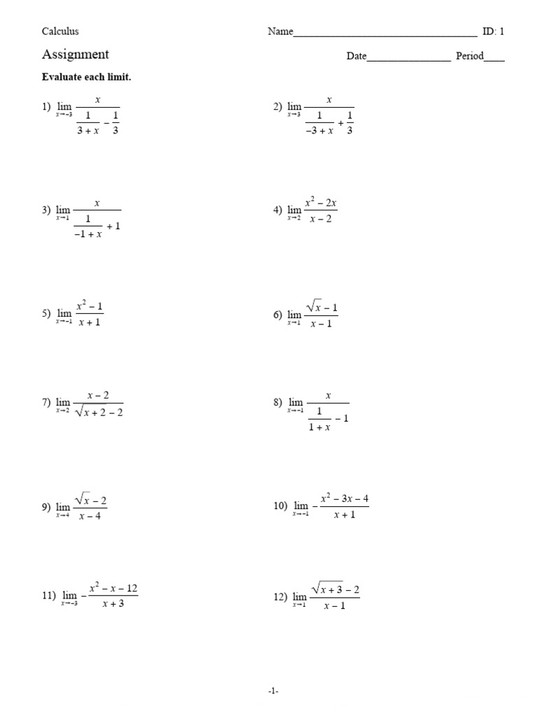 Removable Discontinuities - Math Worksheet | PDF