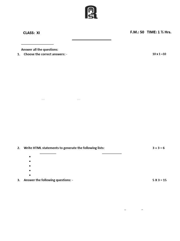 web application class xi (half yearly) | PDF | Html