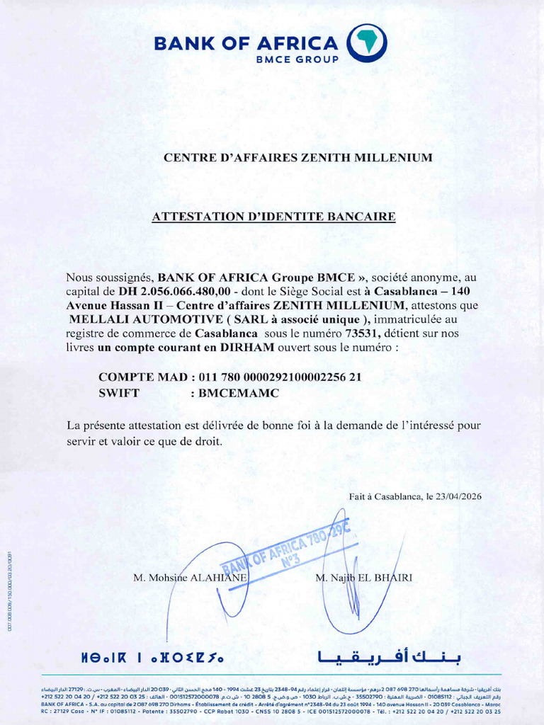Rib Mellali Bmce | PDF