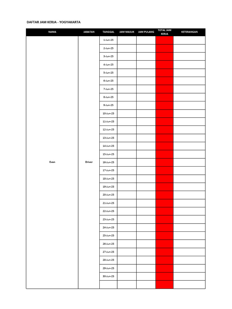 Format Absensi EVAN | PDF