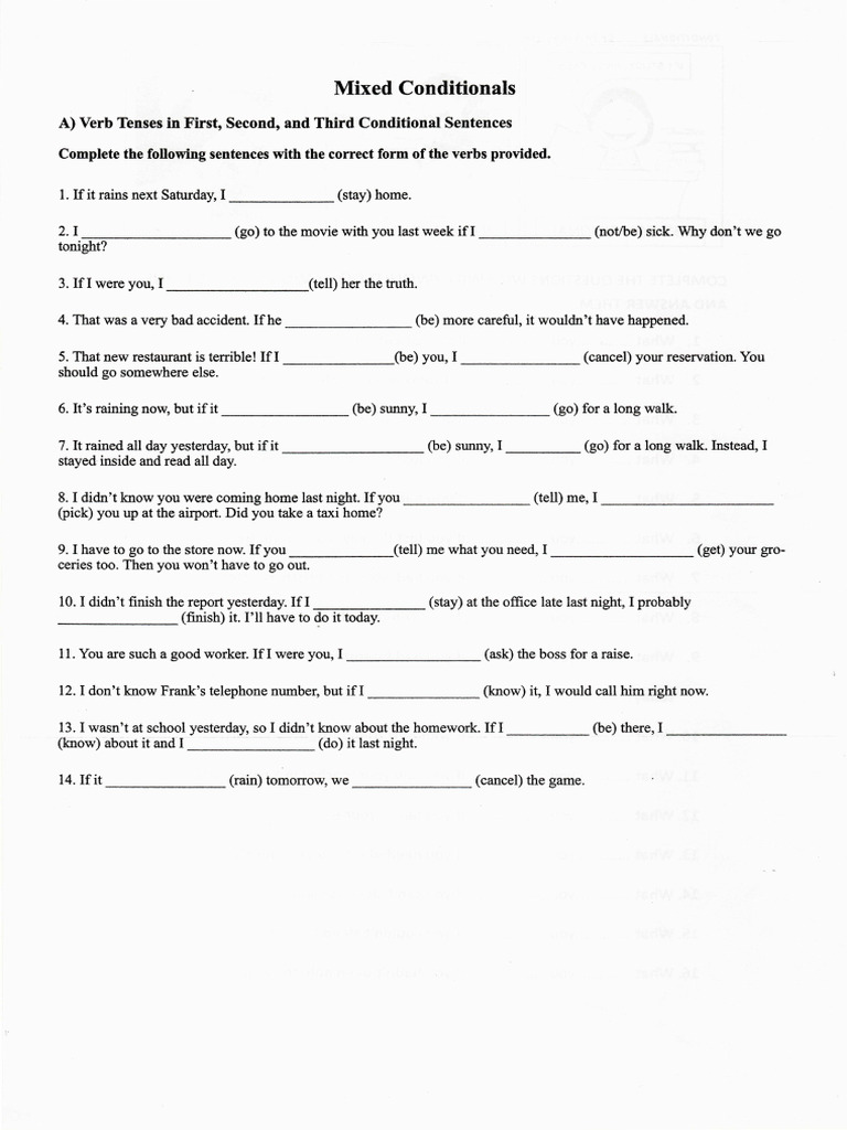 Practice Conditionals | PDF