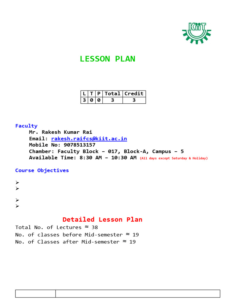 Lesson Plan HCI 2025 Autumn SCR | PDF | Human–Computer Interaction ...