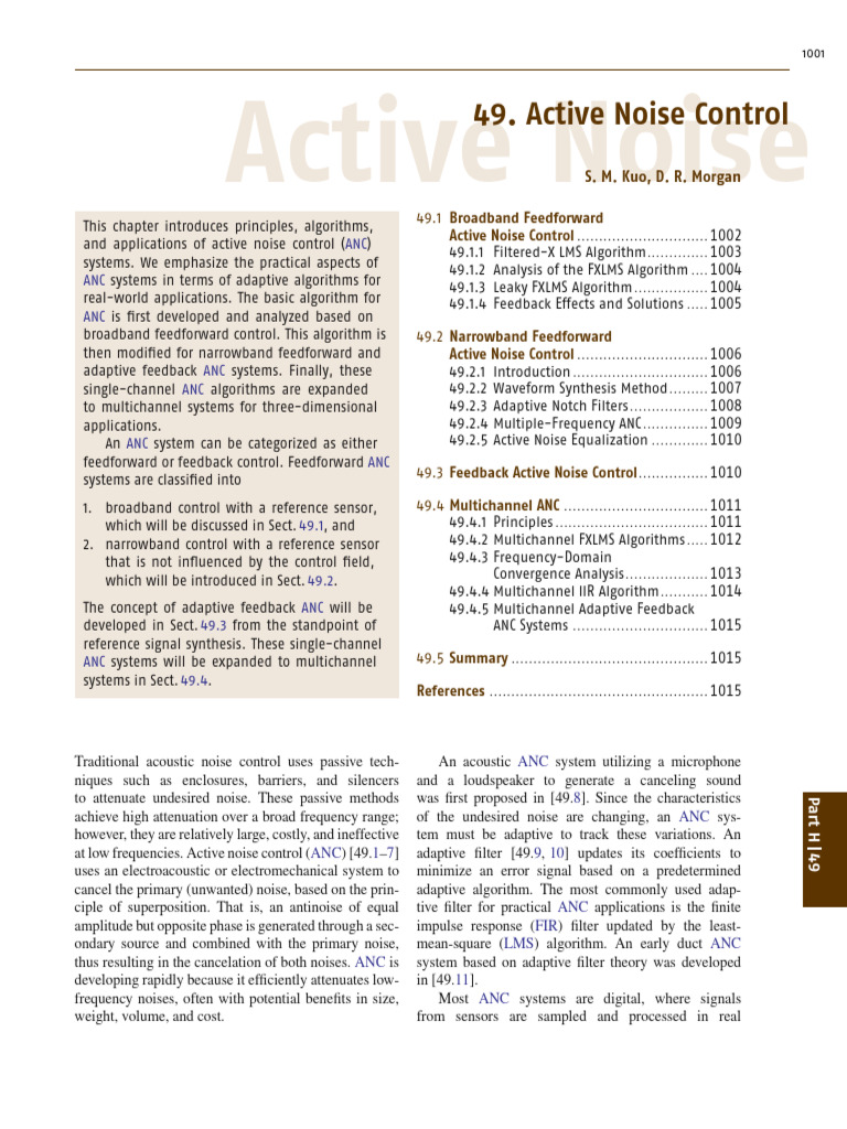 Active Noise Control | PDF | Digital Signal Processing | Filter (Signal ...