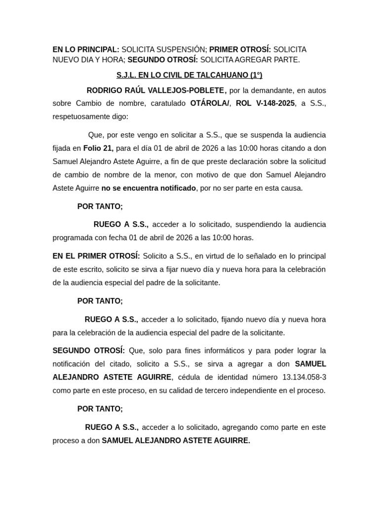 Solicita Nuevo Dia y Hora | PDF