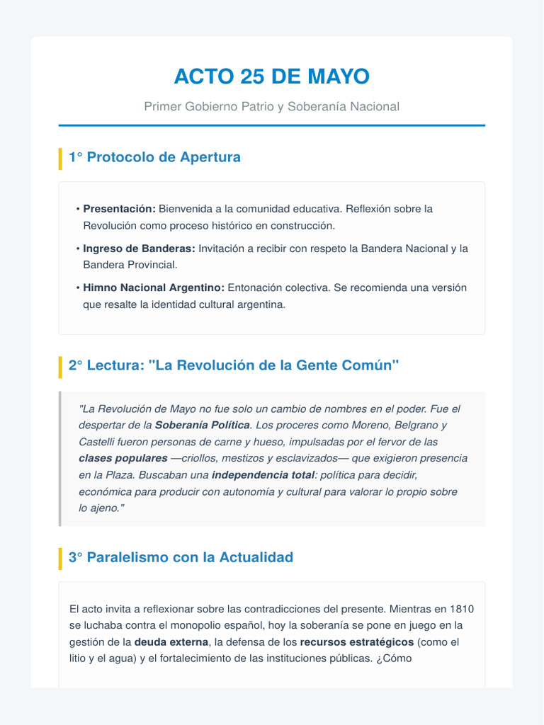 Programa Acto 25 de Mayo | PDF | Argentina