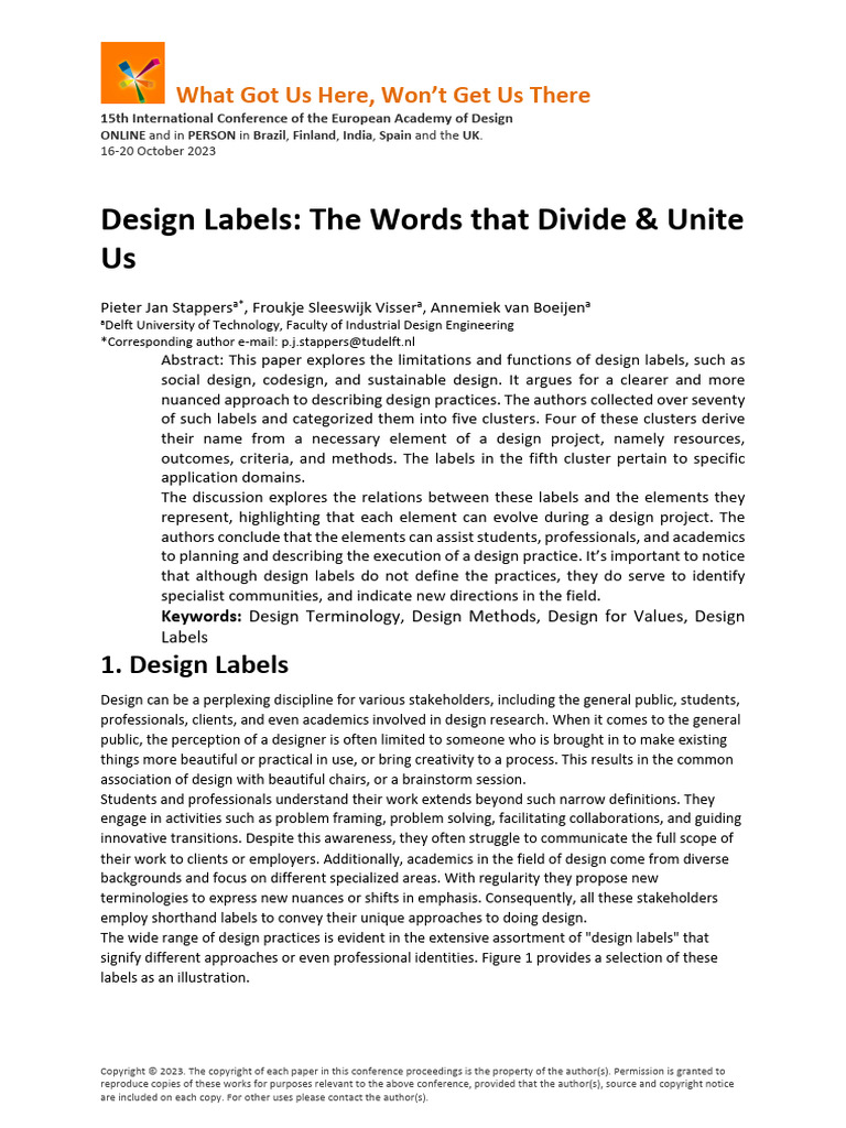 2023 Design Labels - The Words that Divide & Unite Us | PDF | Design ...