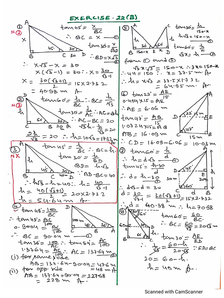 Exercise 22 (B) | PDF