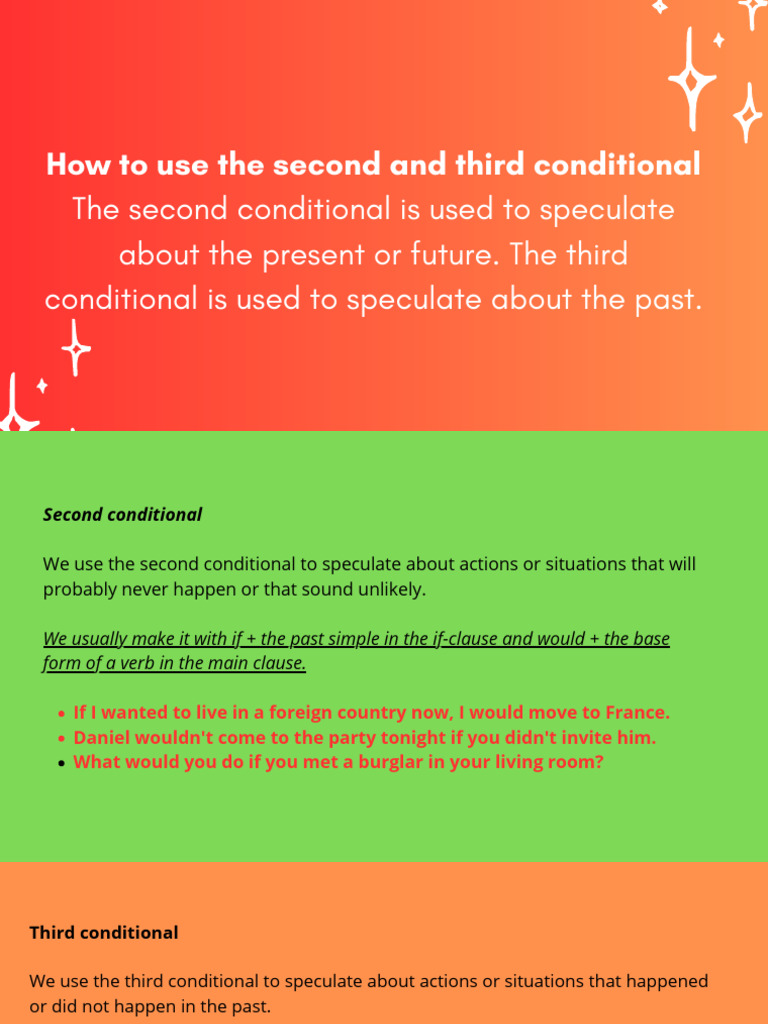 How to Use Second and Third Conditional | PDF