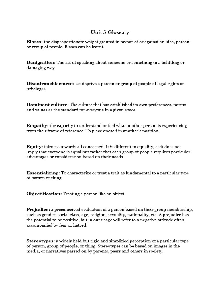 Unit 3 Glossary | PDF