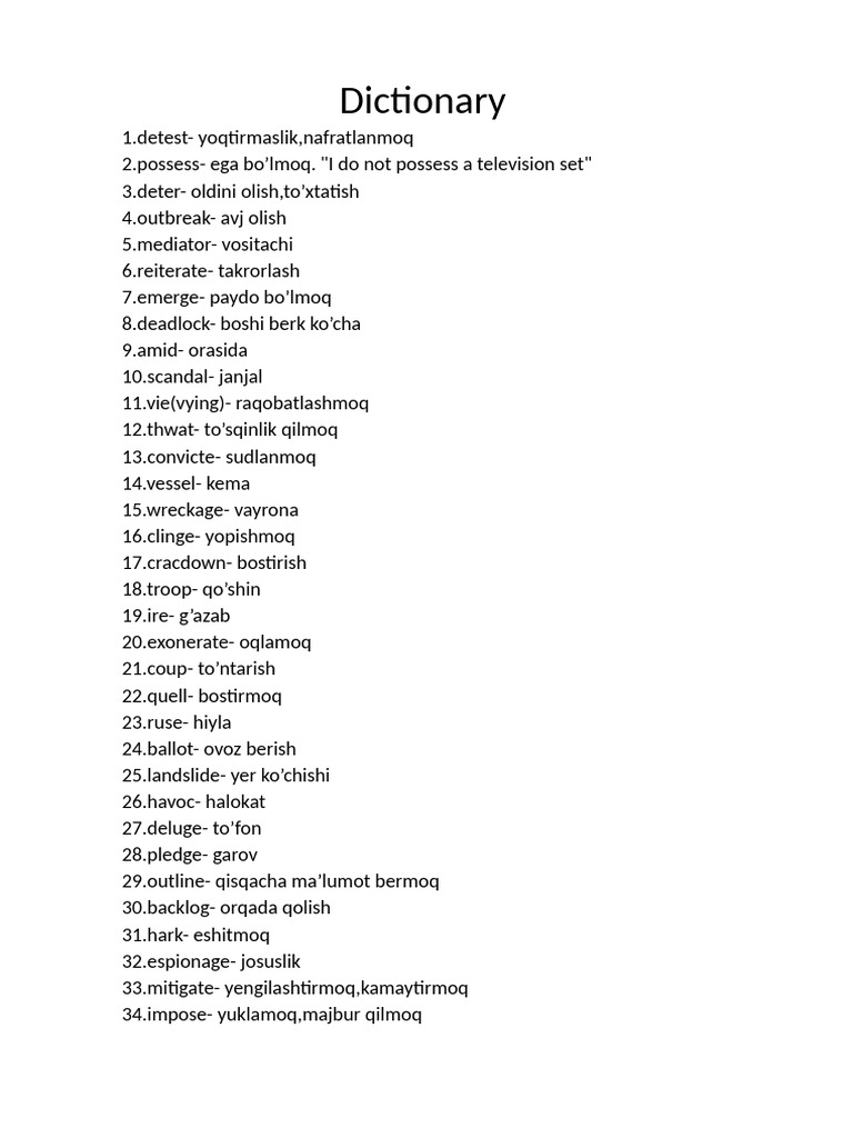 Dictionary | PDF
