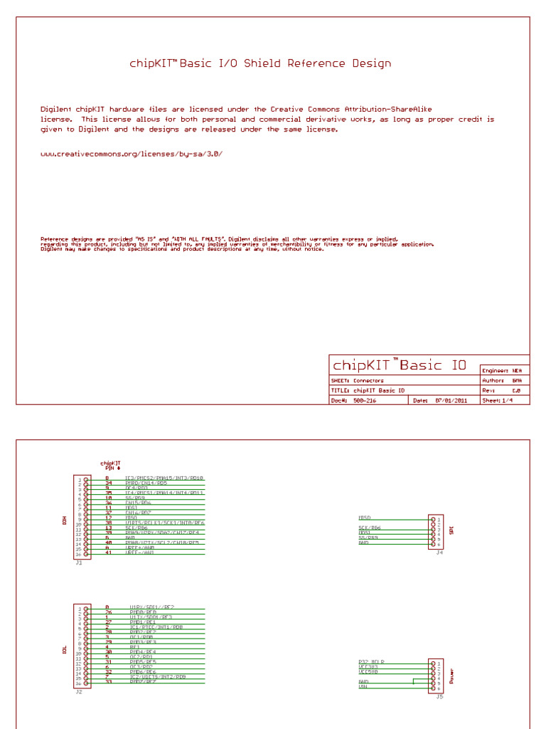 ChipKIT Basic IO Schematic | PDF