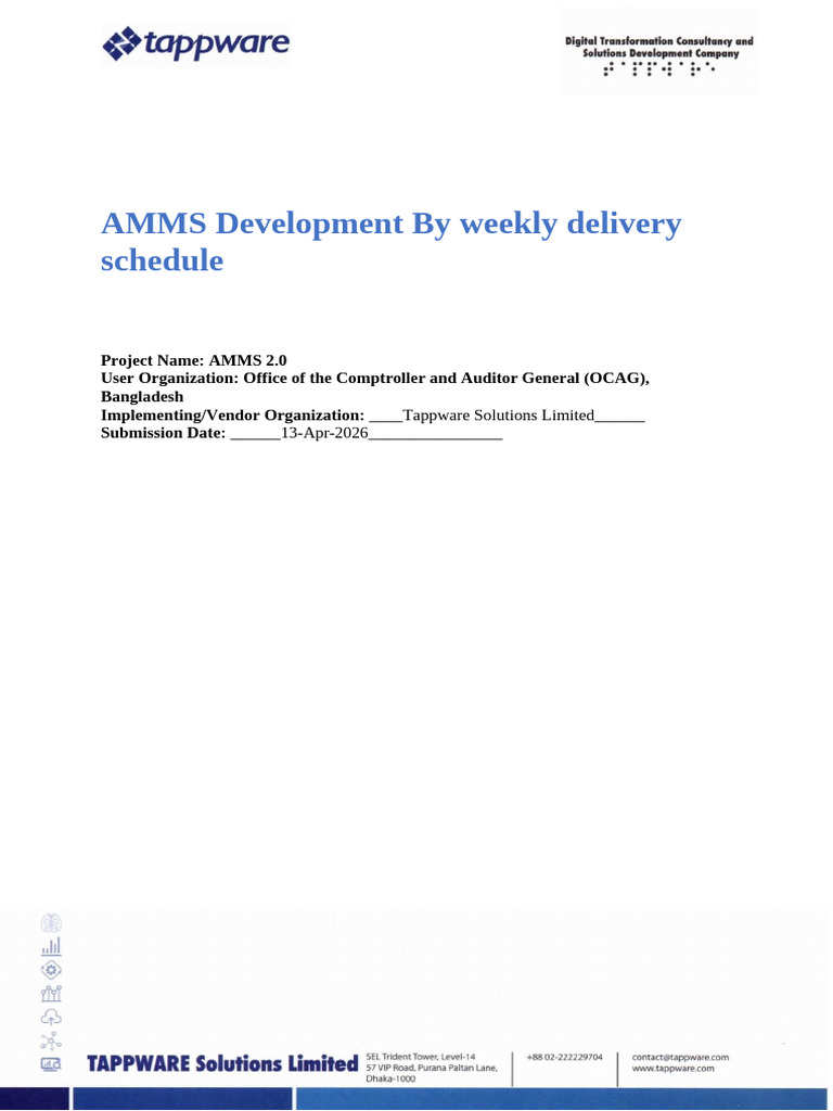 AMMS by Weekly Plan 13 Apr 2026 | PDF | Project Management | Business ...