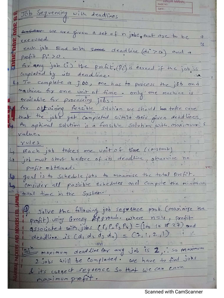 ADA Unit 2 Job Sequencing Notes 6 Part 2 | PDF