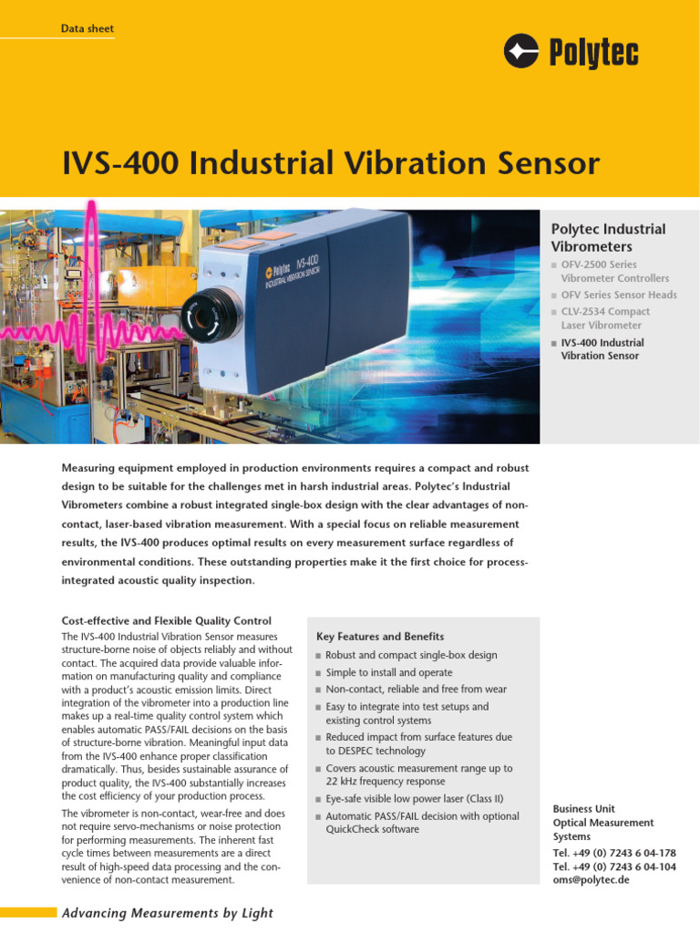 Polytec Datasheet IVS-400 | PDF | Electronics | Electrical Engineering