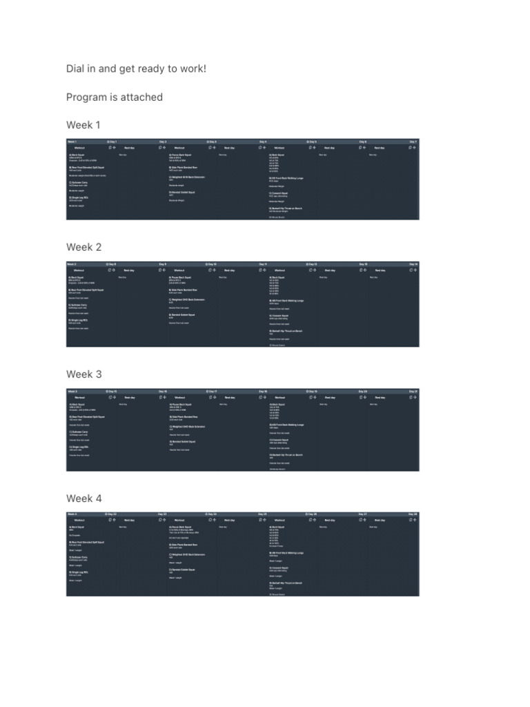 Extracted the+Dozer+Weightlifting+4 Week+Squat+Program | PDF