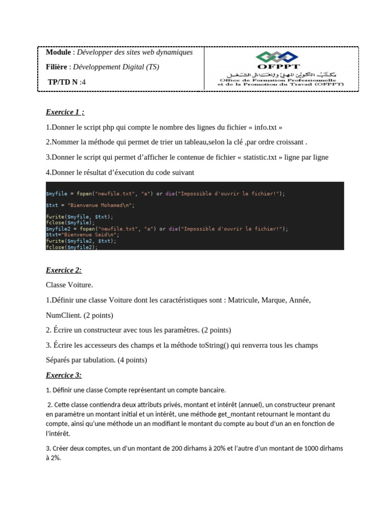 TP TD5 | PDF | PHP | Internet