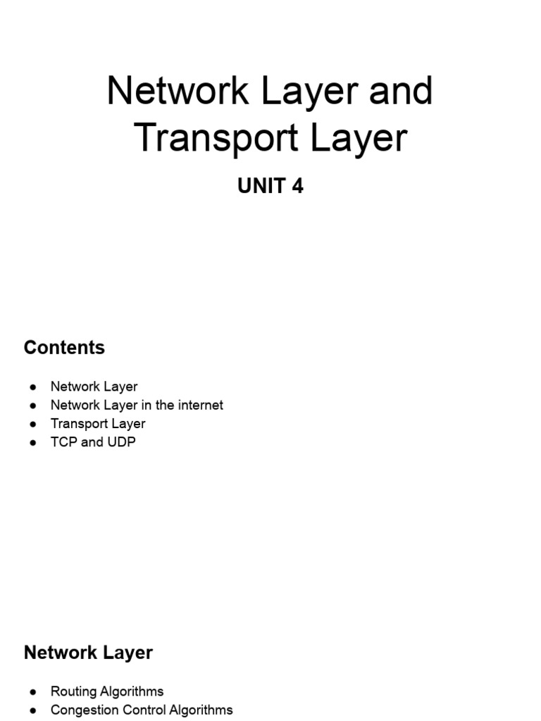 Network-Transport Layer CN | PDF | Internet Protocols | Transmission ...