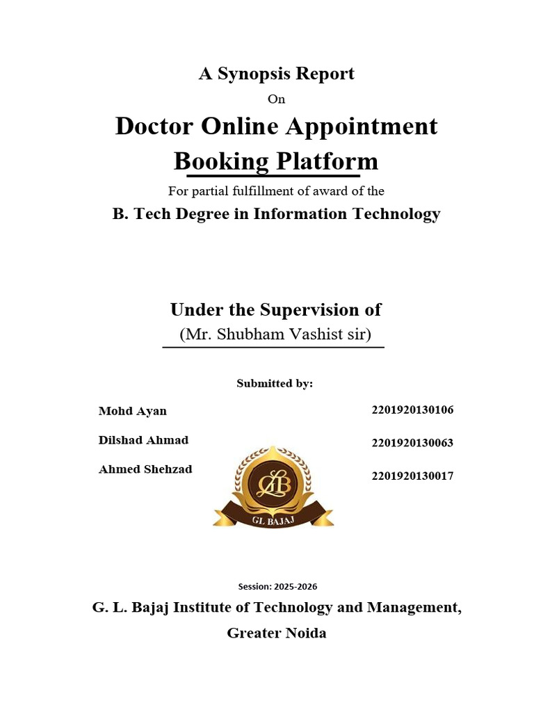 Synopsis Report Format IT (1).PDF (1) | PDF | Software Testing | Databases