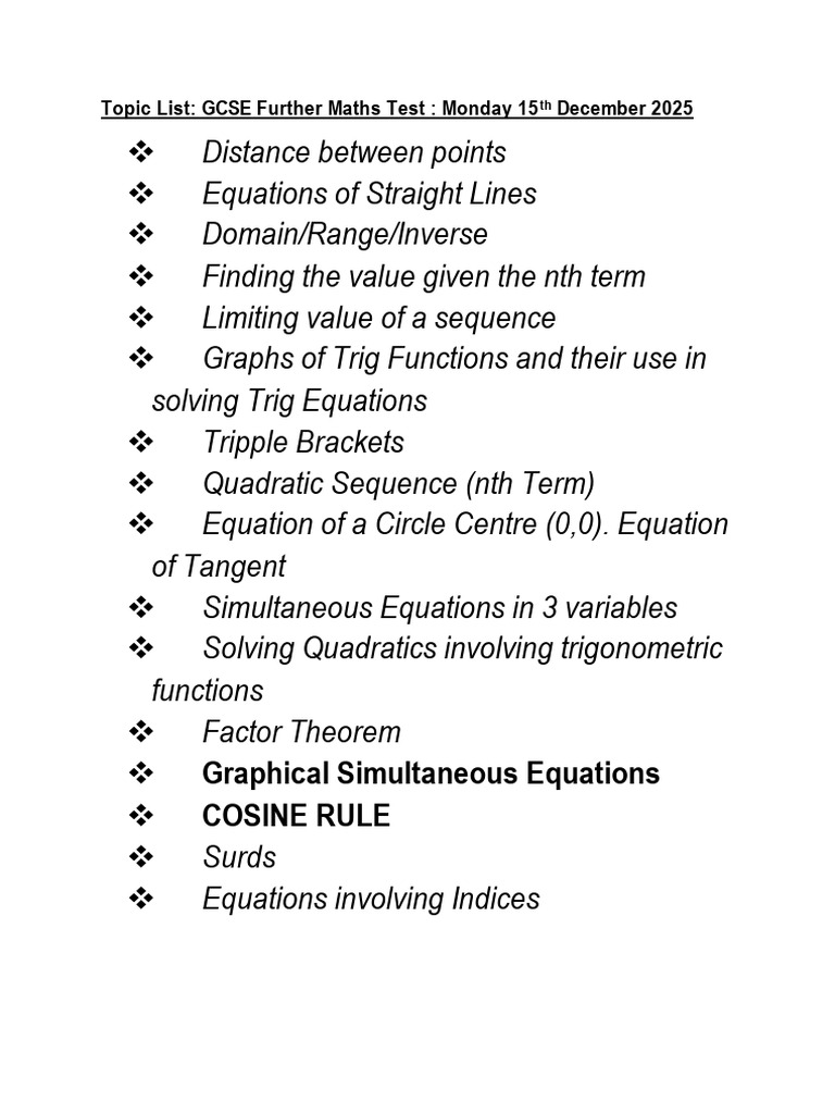 Math Test Topics | PDF