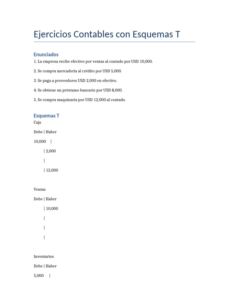 Esquemas t Contables | PDF