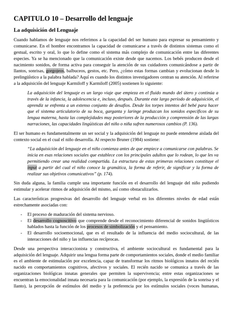 RESUMEN CAPITULO 10 FAAS | PDF | Aquisición de idioma | Palabra