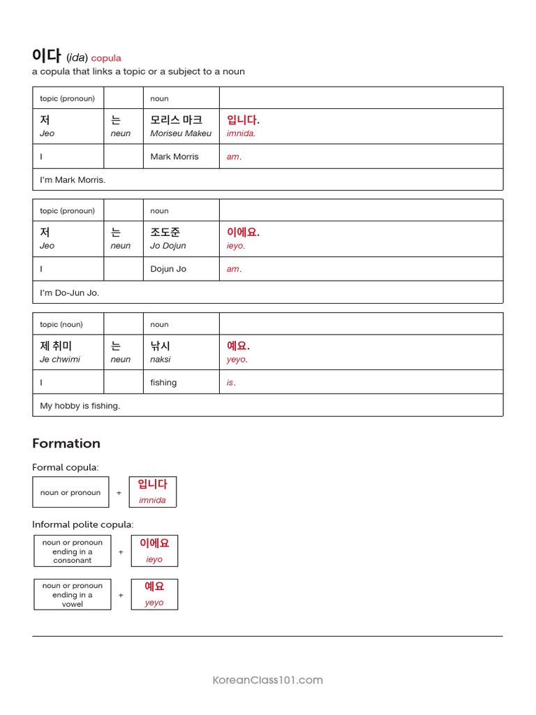 KOR_1.1_Grammar_ida | PDF | Languages Of Asia | Linguistic Typology