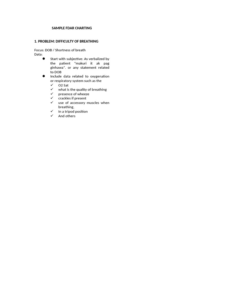 Sample Fdar Charting | PDF