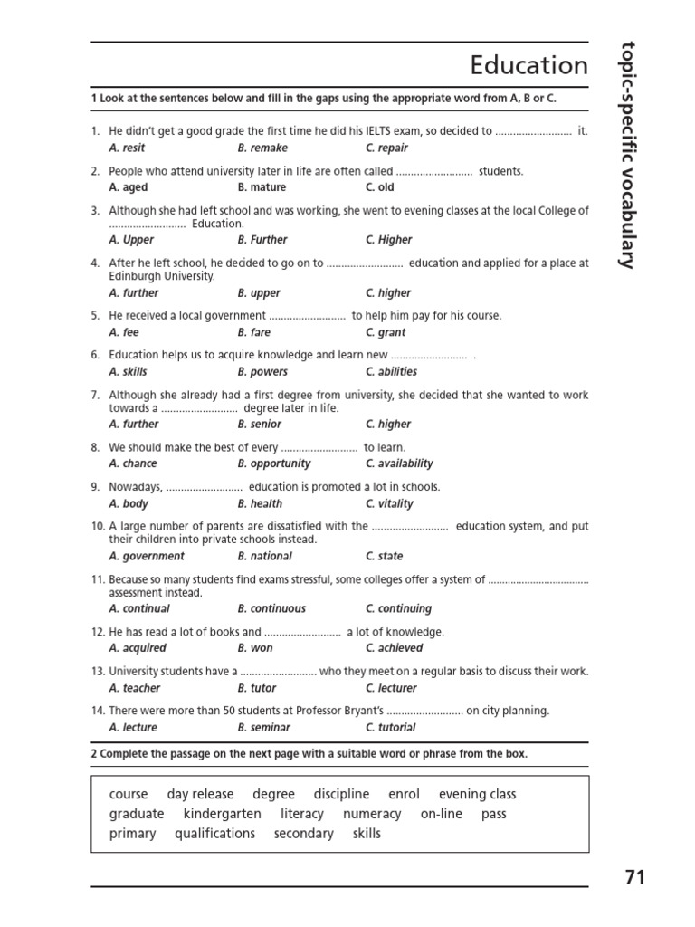 Check Your Vocab - Education | PDF | Vocabulary | Schools