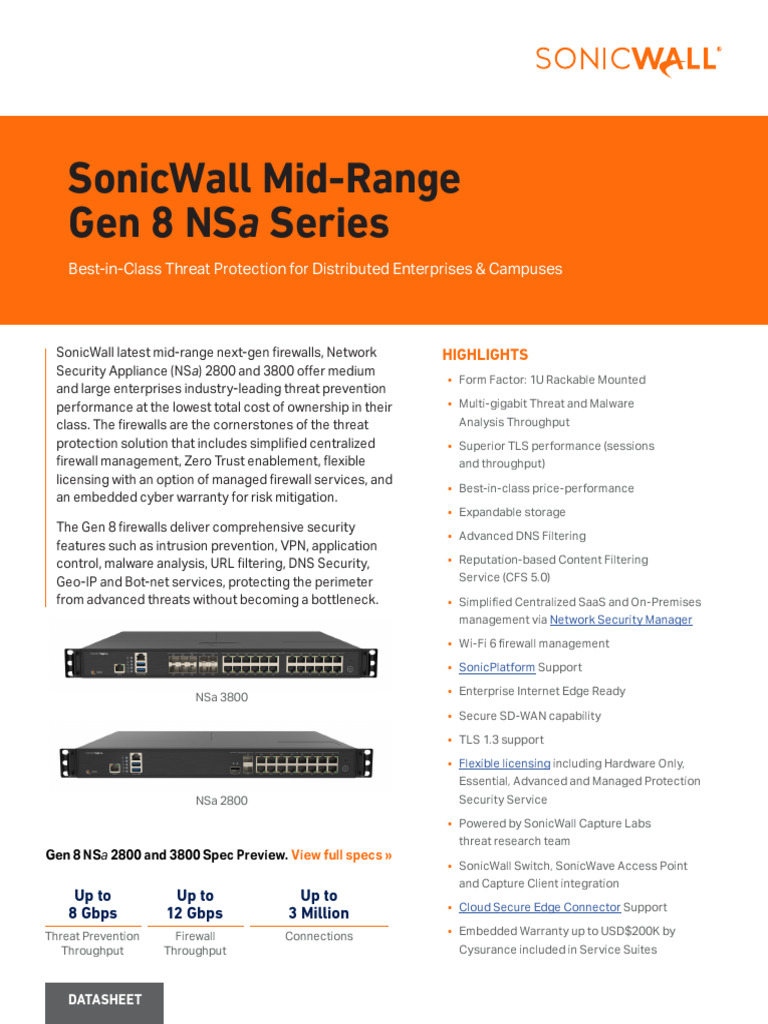 1.1 en Datasheet-Gen8-NSa 052025 | PDF | Virtual Private Network | Security