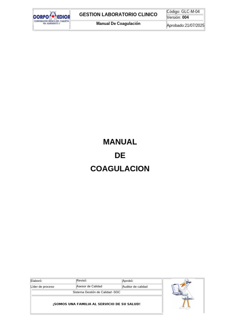 GLC-M-04 Manual de Coagulacion | PDF | Sangre | Coagulación